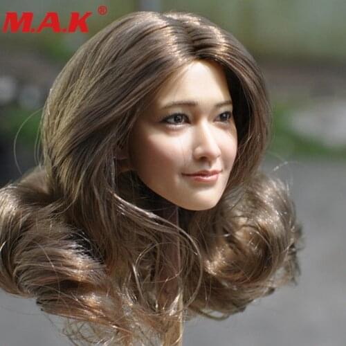 1/6 scale KUMIK KM18-29 female girl woman sexy young lady curls hair head sculpt Asia girl headplay model for 12'' body figure