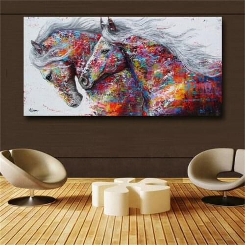 Abstract Modern Oil Horse Painting Canvas Print Wall Art Picture Home Decor Gift
