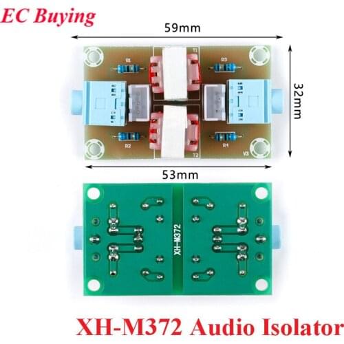 XH-M372 Stereo Audio Isolator Car Vehicle Common Ground Suppression Interference Noise Isolation Module Transformer Coupler