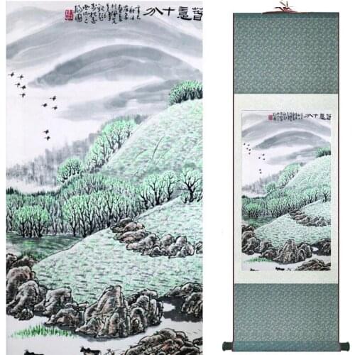 Old fashion painting landscape art painting Chinese traditional art painting China ink painting20190813002