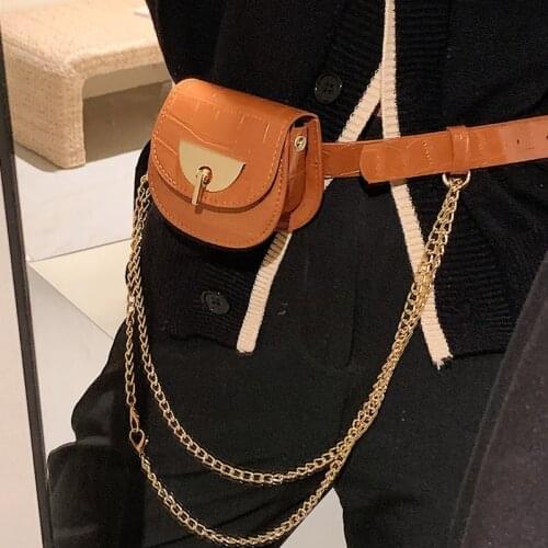 Bags 2021 Popular New Fashion Ladies Luxury High-quality Casual Simple Waist Bag Wild Chain Bag Messenger Bag Mini Chest Bag
