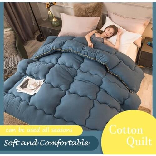 Light Comfortable Duvet Home Warm Quilt All Season Bed Blanket Soft Cotton Microfiber Winter Quilt Hypoallergenic Skin Friendly