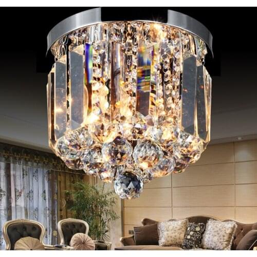 LED Ceiling Lights round shape k9 crystal absorb dome light 110v-220v Ceiling Lamps free shipping