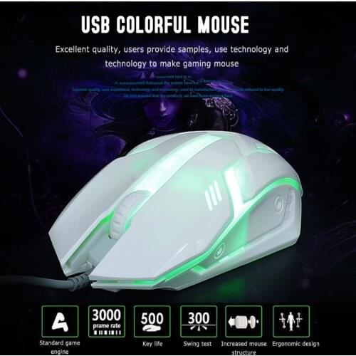 X1 USB Wired Cable Colorful Mouse For PC Laptop Desktop Mouse Office Games Luminous Mouse For Home Working Mice