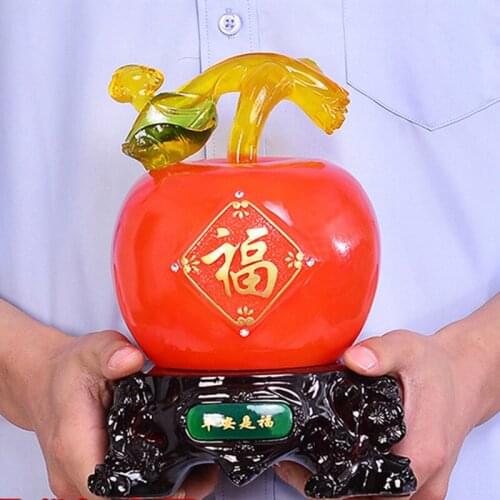 Apple Resin Home TV Cabinet Decoration Living Room Auspicious Ornaments Study Desktop Bogu Frame Piggy Bank Decor Crafts