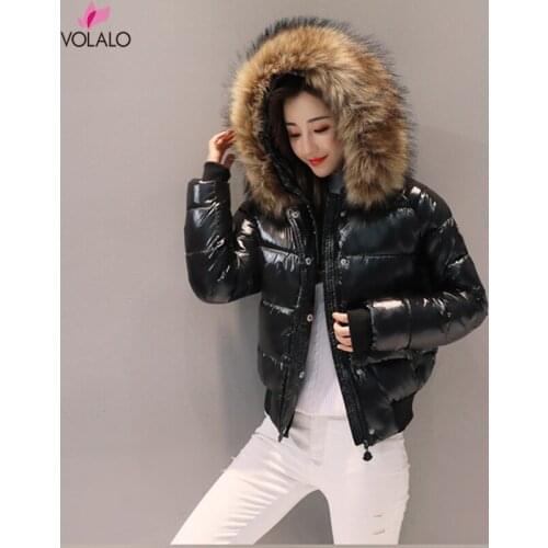 Plus Size 5XL Winter Jacket Women Fur Coat Female Short Down Cotton Jacket Padded Thick Wool Collar Jacket Student Jacket Spring