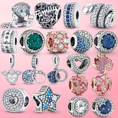 Hot Sale 925 Sterling Silver Sparkling Club 2020 Compass Dangle Charm Beads Fit Original Pamura Bracelet Silver Jewelry Gift