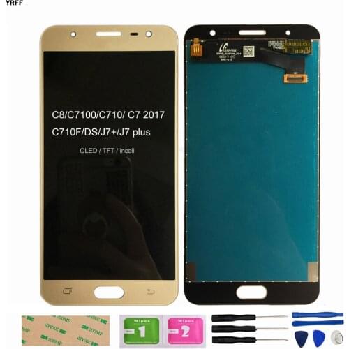 LCD For Samsung Galaxy C8 C7100 C710 C7 2017 C710F/DS J7+ J7 plus lcd Display Touch Screen Digitizer Assembly Repair Parts