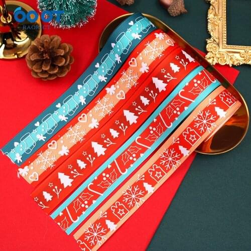 1"(25MM),10Yards Christmas Snowflake Series Cartoon Grosgrain Ribbons,Bow Cap Accessories Party Gift Wrap DIY Handmade 201106-15