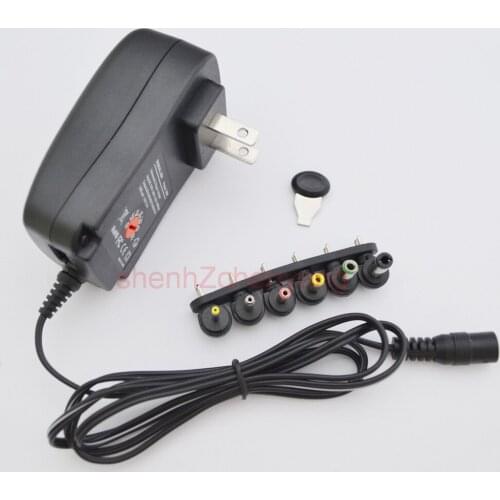 1PCS 30W Universal AC US Plug in Power Adapter 3v 4.5v 5v 6v 7.5v 9v 12v 2.5A charger with 6pieces tip Switching power supply