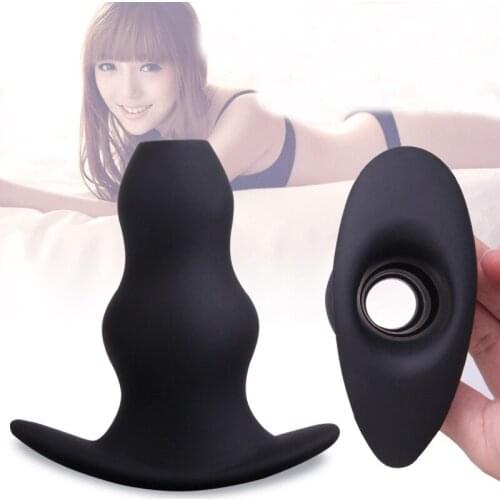 1pcs Hollow Erotic Toy Peep Anus Hollow Butt Plug Enema For Woman Men Silicone Anal Plug Prostate Massager Gay Sex Toys