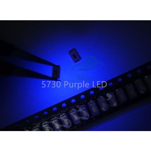 100pcs SMD Chip 5730 5630 Purple UV LED Surface Mount SMT Ultraviolet 395nm - 400nm Super Bright Light Emitting Diode LED Bulb
