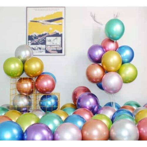 6pcs 12inch Round metal birthday party holiday decoration wedding wedding arrangement thickened balloons