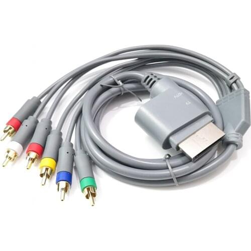 HD TV AV Audio Video Cable for Microsoft Xbox360 Component Cord AV Cable 1.8M 1080P With 6RCA 100pcs