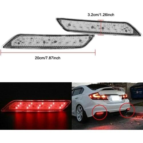 Car LED Rear Bumper Reflector Brake Light Tail Lamp for Honda Civic Sedan 2013-2015