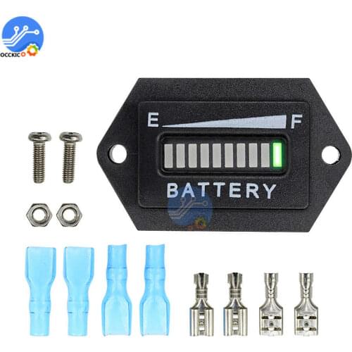 BMS 12V 24V Battery Capacity Indicator LED Display Power Bank Charging Level Tester Meter for RV Motorcycle Car