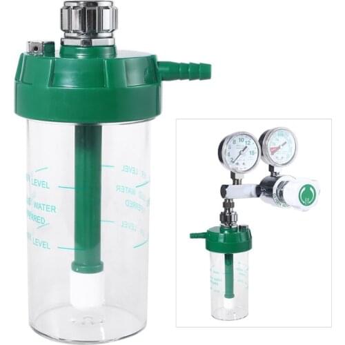 Dry Humidifier Bottle 200mL with Indication Line Compatible with O2 Pressure Gauge Regulator Plastic Dropship