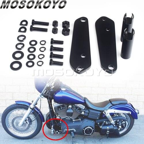 Black Detachable Highway Foot Pegs Support Mounting Kit For Harley Dyna Super Glide FXD 1991-2017 Low Rider Street Bob FXDB FXDL