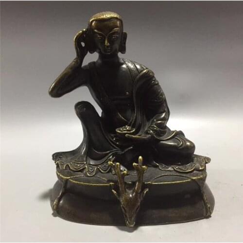 Pure Copper Buddha Statue Milarepa Buddha Nepal Tantric Buddha Buddha Deer Statue Home Decoration Lucky Gift