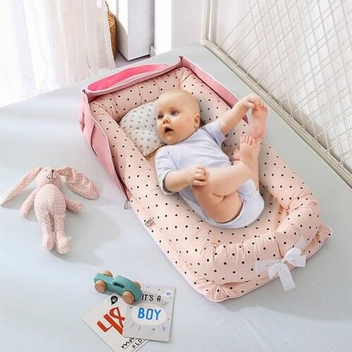 Portable Baby Nest Bed ForBoy Girl Folding Travel Bed Infant Cotton Cradle Crib Baby Bassinet Cot Newborn Washable Sleeping Bed