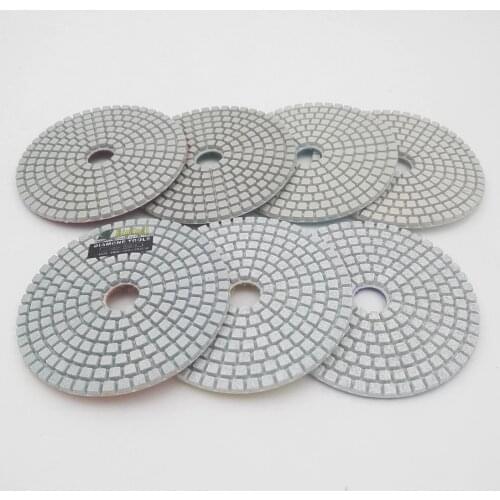 DIATOOL 7pcs/set Diameter 100mm White Resin Bond Sanding Discs 4" Professional Diamond Wet Polishing Pads