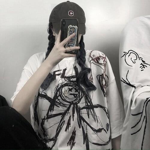 Gothic vintage preppy t shirt women clothing t-shirt clothes streetwear Harajuku high street tops 2020 summer new tshirt