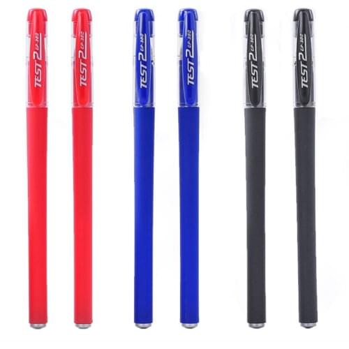 10 Piece Frosted Pens Red Black Blue Ink Gel Pen 0.5mm Bullet Needle Tub Pen Smooth Writing With Comfort Grip Office Stationery