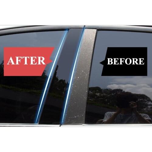 Gloss Bright Black Pillar Posts Car Window Center Sticker Trim Fit For Ford Focus 3 Sedan Hatchback 2012-2018