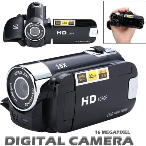 2.7 inch 16MP HD Camcorder Vlogging 16X Zoom Digital Video Camera Screen Handheld Digital Camera 16X Digital Zoom DV Recorder