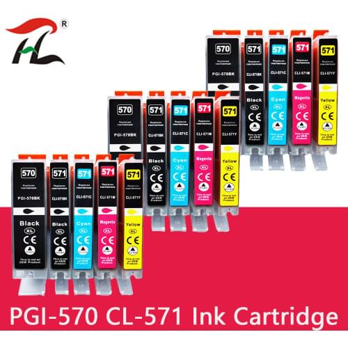 15PK ink cartridge For Canon 570XL PGI-570 PGI570 CLI571 PGI570XL for Canon PIXMA MG5750 MG5751 MG5752 MG5753 MG6850 printer