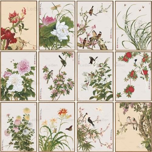 Chinese Style Animal Bird Oil Painting Spring Peach Blossom Picture Oil Canvas Painting for Home Living Room Cuadros Decoration