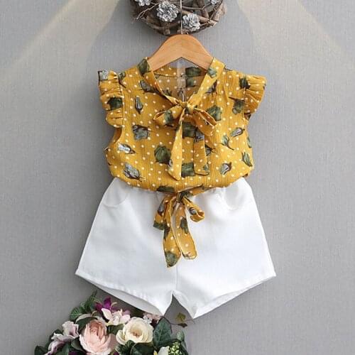 2020 Summer Clothing Sets Toddler Girls Clothes Sleeveless Tops 2pcs Outfits Kids Clothes For Girls Children Clothing