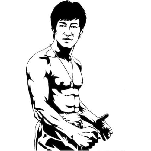 Car Stickers Bruce Lee Movie Actor PVC Car Decoration Accessories Stickers Creative Waterproof Sunscreen Black/white,17cm*10cm