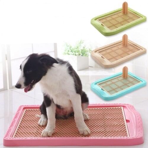 2021 New Dog Toilet Training Plastic With Pillar Teddy Bichon Small Dogs Urine Basin Bedpan Flat Potty Pet Cleaning Supplies