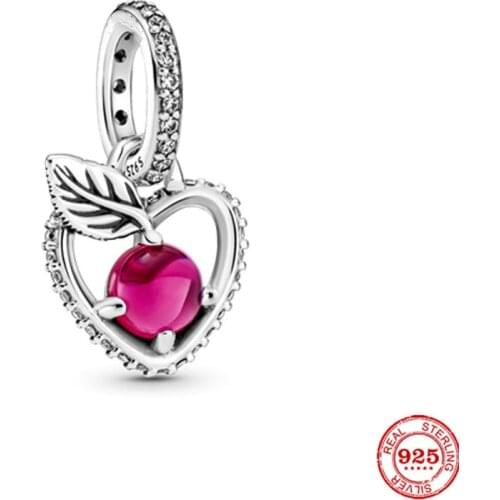 New Original Silver Color Apple Dangle Diy Bead Fit European Pandora Charms Bracelet Bangles Jewelry Diy Accessories P707