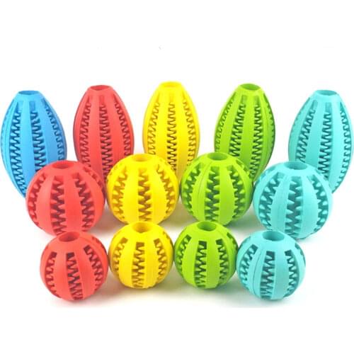 Pet Dog Toy Rubber Leaking Ball Dog Pet Food Treat Feeder Chew Tooth Cleaning Ball Puppy Toys Pet Cat Dog Interactive Toys
