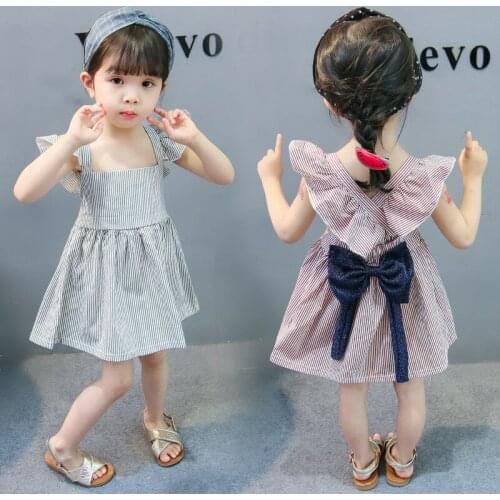 Girl Princess Dress Summer Girl Graffiti Printing Dress Kids Sleeve less Clothing For 1~4 Y 5 P/L