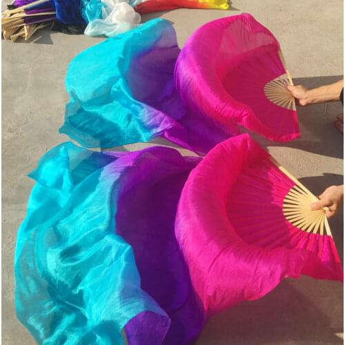 Wholesale Light& Strong 150cm*90cm Belly Dance Silk Fan Veil Assorted Design Size:120cm 150cm 180cm 210cm Free Shipping
