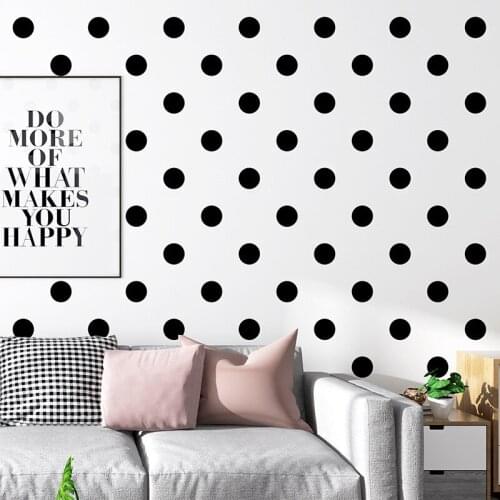 Nordic Ins Style Black White Dot Wall Paper for Walls Waterproof Geometric Circle Wall Paper for Living Room Bedroom Background