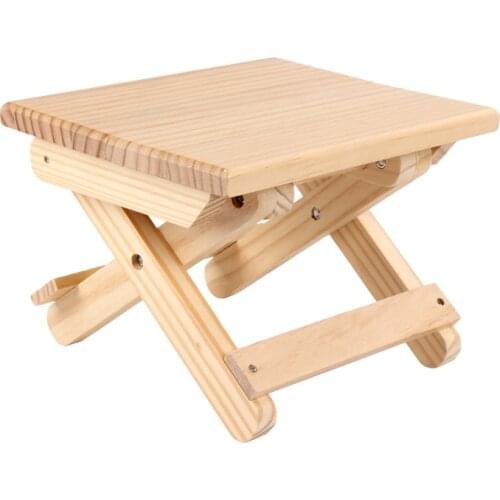 Folding Step Stool Portable Outdoor Wood Chair Seat Foldable Fishing Chair for Home Bathroom Kitchen Garden Camping Save Space