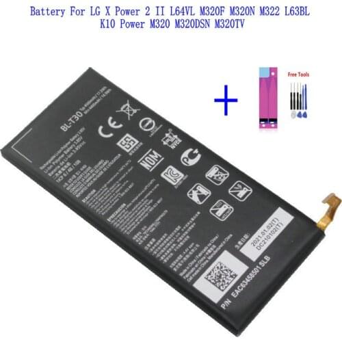 1x 4500mAh BL-T30 Replacement Battery For LG X Power 2 II L64VL M320F M320N M322 L63BL K10 Power M320 M320DSN M320TV + Tools