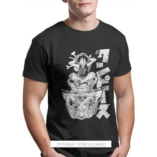 Straw Hats Round Collar TShirt One Piece Monkey D Luffy Nami Sanji Anime Pure Cotton Classic T Shirt Men Tops New Oversize