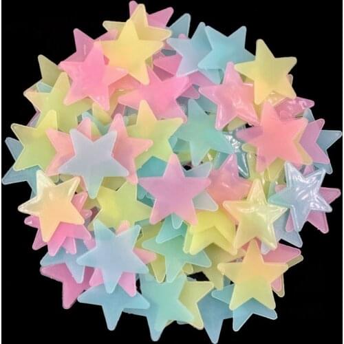 30/100pcs Luminous Glowing Stones Star Shaped For Bedroom Fish Tank Table Walkways Garden Glow in the Dark PVC Stickers Decor