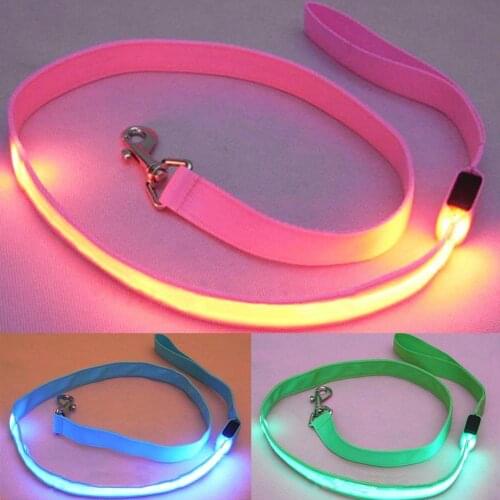 Pet Dog Glow LED Flashing Light Nylon Safety Anti-lost Leash Lead Rope Belt equipment tools for Pet Products Dog Accessories