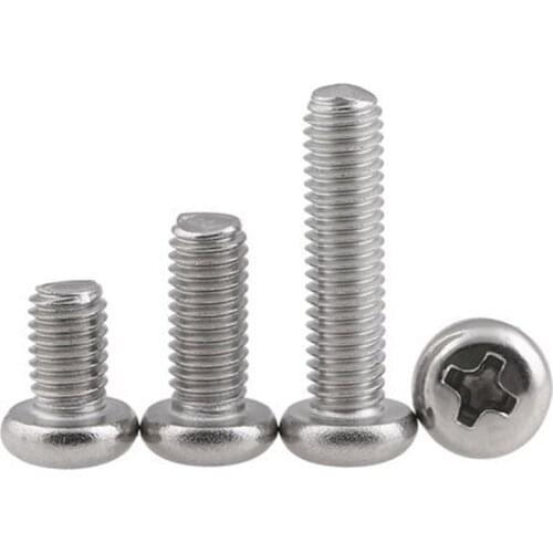 10pcs M4 stainless steel Phillips round head screws cross pan header screw bolts mechanical bolt GB818 35mm-100mm length