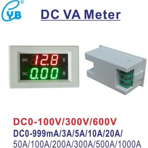 White Cover DC0-100V 300V 600V Voltage Current Meter DC0-999mA 3A 5A 10A 20A 50A 100A 200A 300A 500A 1000A DC Voltmeter Ammeter