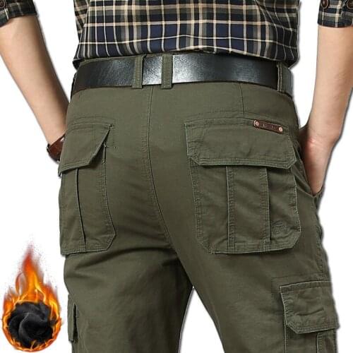 High Quality Winter Warm Men Thick Pants Warm Fleece Military Army Green Tactical Cotton Baggy Trousers For Men Brand Clothing