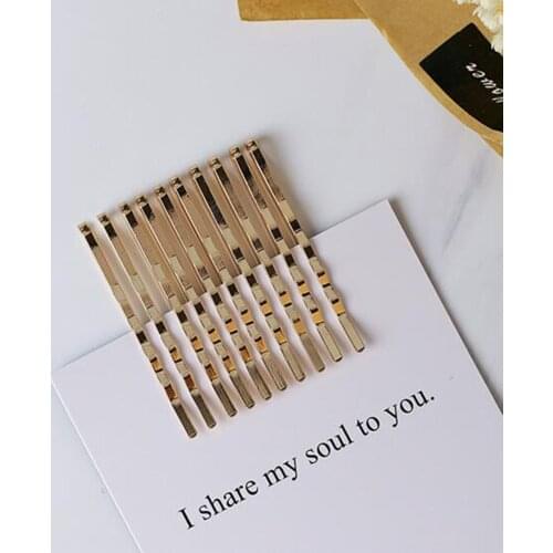 10pcs/set Hair Clips Hairpins Gold Metal Waved Curly Barrettes Bobby Pins For Women Girls Styling Accessories