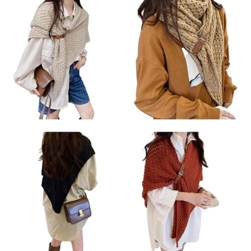 Scarf Shawl Wraps For Women Triangular Shawl Wraps Batwing Cape Weaved Cloak G5AE