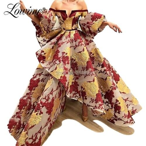 Robe De Soiree Muslim Evening Dress 2019 Off Shoulder Front Slit Dubai Saudi Arabic Long Formal Party Dress Evening Prom Gowns